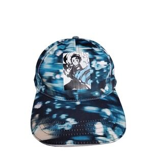 Demon Slayer Tanjiro‎ Baseball Cap Anime Manga Tie Dye Blue Hidden Pony Tail
